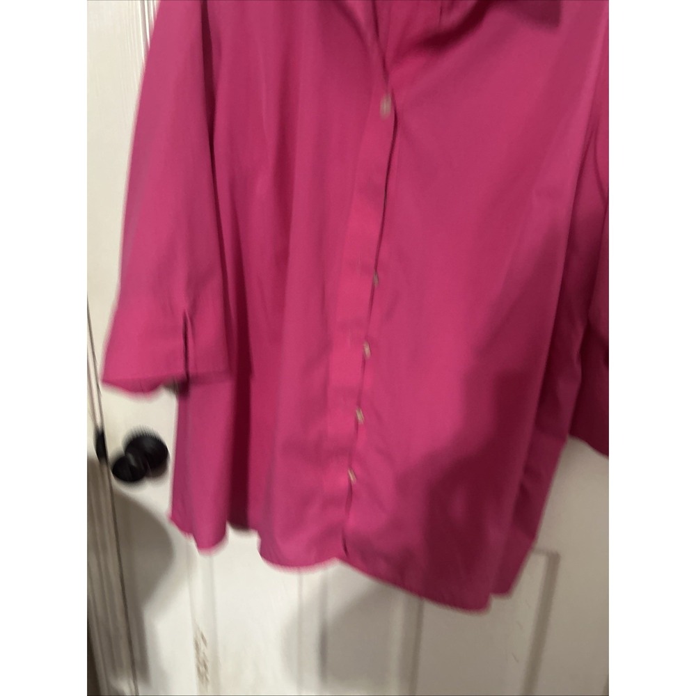 Womens Investments bright pink solid 3/4 Sleeve Shirt Size 2X